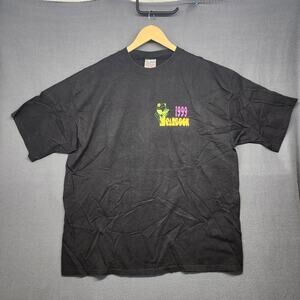 Vintage Pluma Shirt Mens XL Black 1999 Yearbook School Graphic Made USA 90s